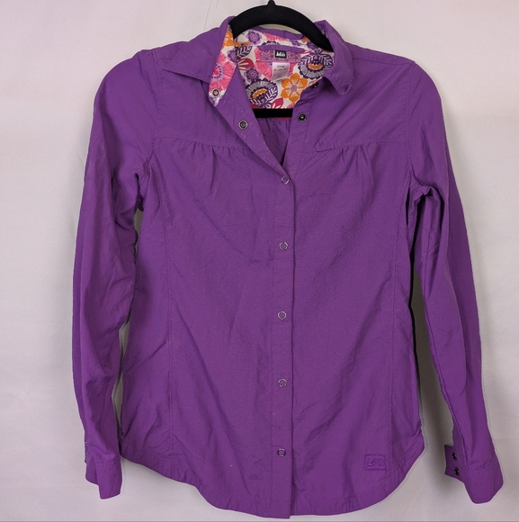 REI CO-OP Girls Snap Button Long Sleeve Top - Picture 1 of 6